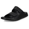 Pantolette ECCO "Cozmo M", Herren, Gr. 50, schwarz, Leder, klassisch, Schuhe, Sommerschuh, Schlappen, Klettschuh, mit FLUIDFORM™ Konstruktion
