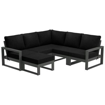 Polytrends Endless Patio 6-Piece Deep Seating Set with Ottoman with Gray Frame