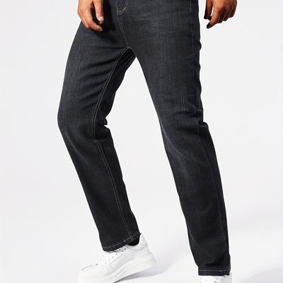 TEMU Semiformal Jeans, Men's Casual Stretch Denim Pants For Business