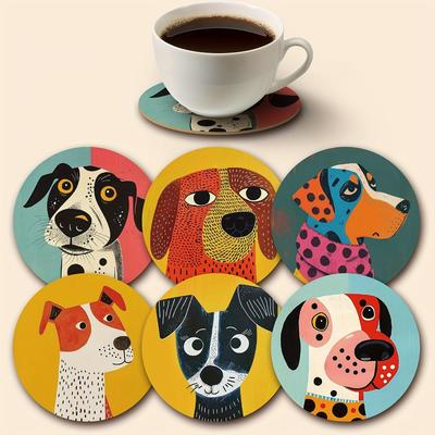 TEMU 6pcs Of Coasters, Wooden Cup Mats, Essential For Holidays , Suitable For Bars, Companies, Homes, And .