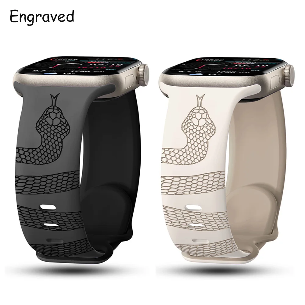 Graviert für Apple Watch Ultra 2 Band 44 mm 40 mm 45 mm 41 mm 42-38 mm 46 mm Sport-Silikonarmband iWatch Serie 10 8 7 SE 3 4 5 6 9 Image