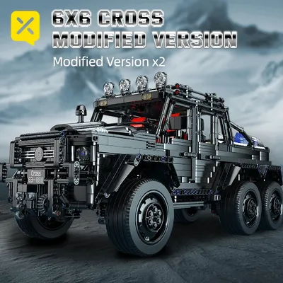 ToylinX Off-Road SUV Black Kits Pickup Truck im Maßstab 1:8 Car Challenge Bausteine Geschenk für technische Enthusiasten Erwachsene Image