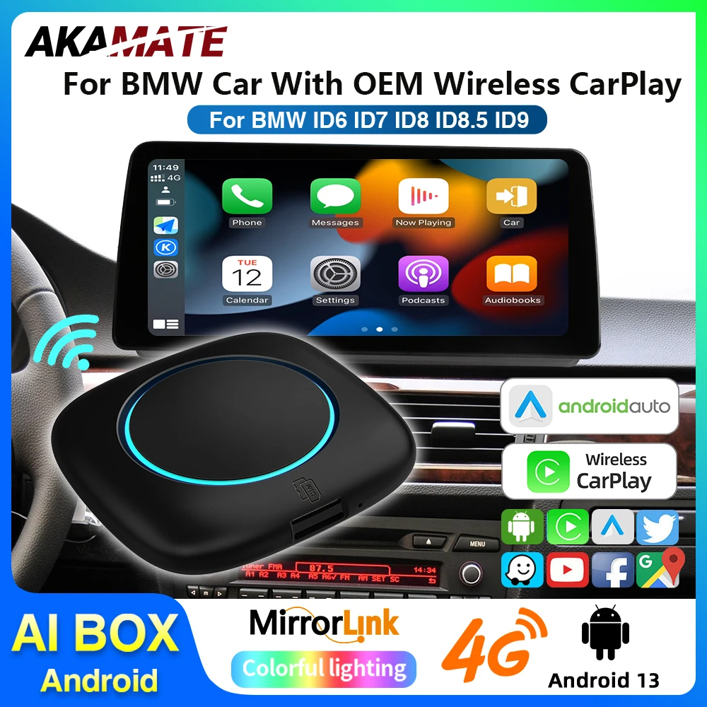 Drahtloses CarPlay für BMW ID6 ID7 ID8 ID9 OEM Wireless CarPlay Android Auto AI Box Intelligentes System Android 13 4+64GB 8+256GB Image