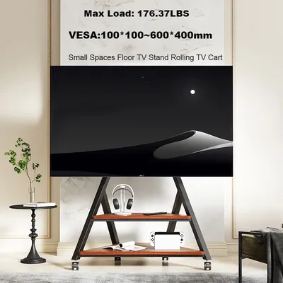Eck-TV-Ständer für 40-80-Zoll-Fernseher, kleine Räume, Boden-TV-Ständer, rollender TV-Wagen für flache gebogene LCD-/LED-Bildschirme