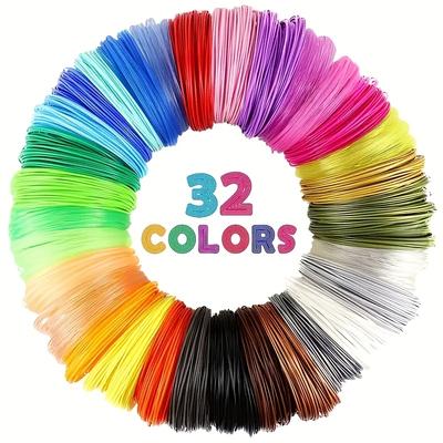 TEMU 320 Feet 3d Printer Filament Set, 32 Vibrant Pla Colors, Per Spool, Includes 2 Finger Guards, Creative Diy 3d Printing Supplies Image