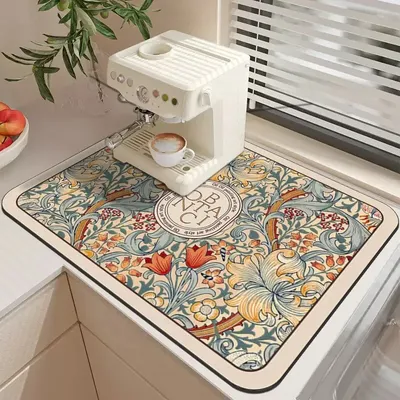VIKAMA Kitchen Drainage Dishwasher Absorbent Heat Water Resistant Oil Resistant Cutlery Dish Mat Carpet Rug Countertop Protector