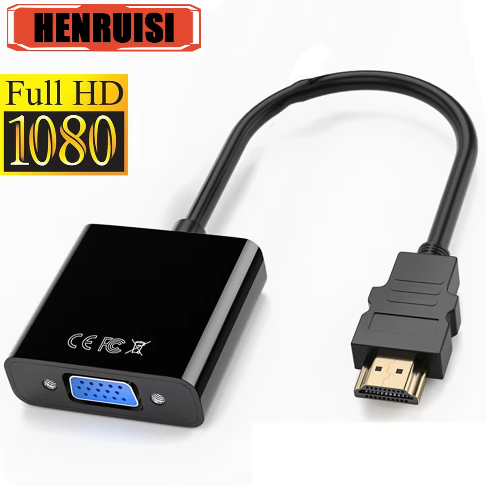 HD 1080P HDMI-kompatibel zu VGA Adapter Digital Analog HDMI-kompatibel Stecker Auf Famale VGA Kabel konverter Für PC Laptop Tablet Image