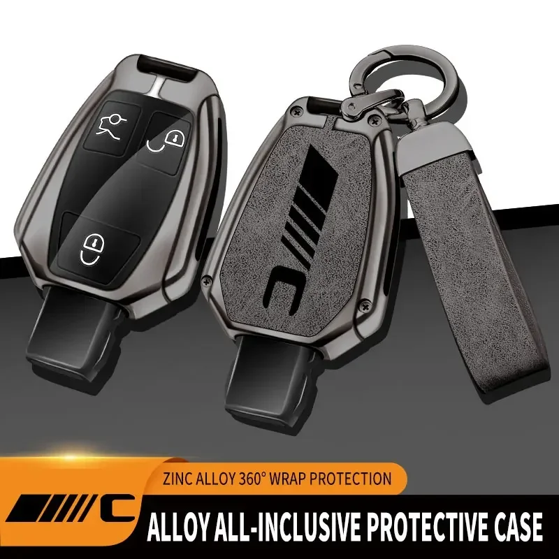 Custodia per chiave auto in lega di zinco per Mercedes Benz Classe C Protezione per telecomando per Mercedes Benz C300 C260 C200 C180 Copertura chiave