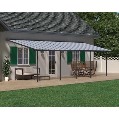 Terrassendach PALRAM - CANOPIA "Sierra Alu Terrassenüberdachung", grau, B:924cm T:295cm, Aluminium, Polycarbonat (PC), Terrassenüberdachungen, einfache DIY Montage Image