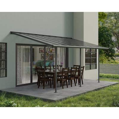 Terrassendach PALRAM - CANOPIA "Sierra Alu Terrassenüberdachung", grau, B:555cm T:295cm, Aluminium, Polycarbonat (PC), Terrassenüberdachungen, einfache DIY Montage Image