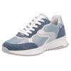 Keilsneaker RIEKER SPORT, Damen, Gr. 39, jeansblau, weiß, silberfarben, Veloursleder, Textil, Lederimitat, kontrastfarbene Details, casual, Schuhe, Schnürschuh, Halbschuh, Freizeitschuh im Streetwear-Style