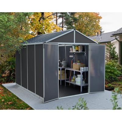 Gerätehaus PALRAM - CANOPIA "Rubicon", grau, Kunststoff, Polycarbonat (PC), Aluminium, Gerätehäuser, mit lebenslang widerstandsfähigen Wandpaneelen