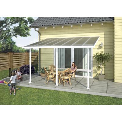 Terrassendach PALRAM - CANOPIA "Feria Alu Terrassenüberdachung", weiß, B:425cm T:294cm, Aluminium, Polycarbonat (PC), Terrassenüberdachungen, einfache DIY Montage