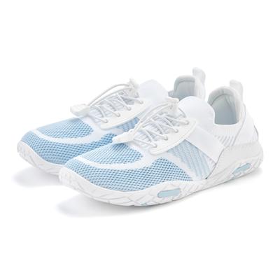 Sneaker LASCANA, Damen, Gr. 36, blau (weiß, hellblau), Obermaterial: 50% Lederimitat, 50% Textilmaterial. Futter: 100% T