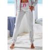 Sweathose KANGAROOS, Damen, Gr. 48/50, N-Gr, grau, Single Jersey, Obermaterial: 60% Baumwolle, 40% Polyester, meliert, unifarben mit Farbeinsatz, bedruckt, kontrastfarbene Details, sportlich, Basic lang, Hosen, mit kontrastfarbenen Details, Loungewear