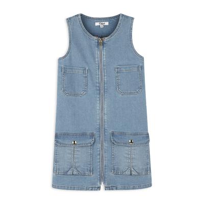 Chloe Girls' Denim Dress - Little Kid, Big Kid - Bleach