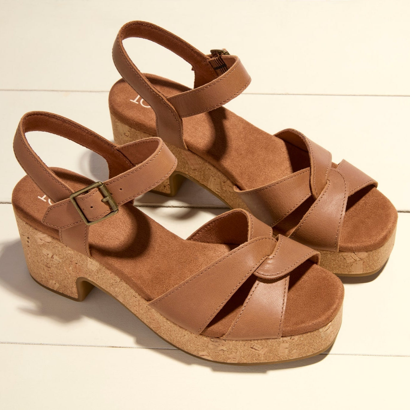 Women's Isla Heeled Sandal Sugar Leather Slip On | Brown | Size 6 | TOMS Official Site - Shoes, Accessories, & Apparel