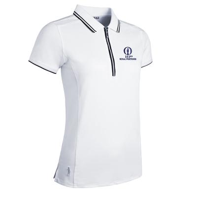 The 153rd Open Royal Portrush Glenmuir Stella Mesh-Panel Polo - Weiß - Damen Image