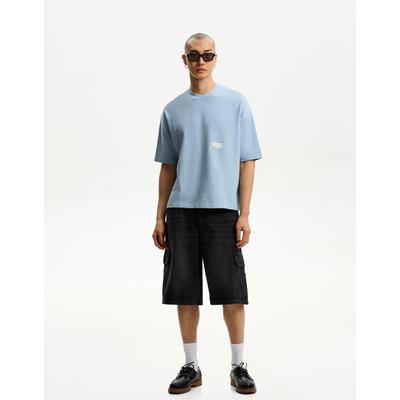 Bershka Baggy Cargo Bermuda Shorts Men 36 Black