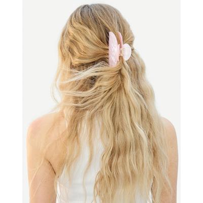 Bershka 2-Pack Of Marble-Effect Hair Clips Women Pink