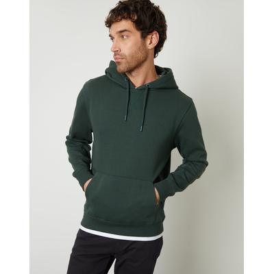 Threadbare Men's Forest Green Mock T-Shirt Pullover Hoodie