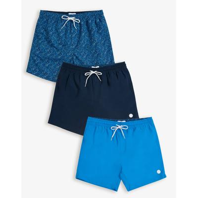 Threadbare Men's Blue Mix Swim Shorts (3 Pack)