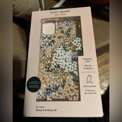 Kate Spade Cell Phones & Accessories | Kate Spade White And Blue Iphone Case With Decorative Design | Color: Blue/White | Size: Iphone 11 And Xr