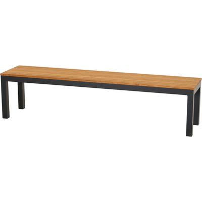 Bank SIENA GARDEN "Bozen 3er Aluminiumgestell anthrazit Robininenholz", beige (natur, anthrazit), B:180cm H:43,5cm T:57,5cm, Aluminium, Holz, Sitzbänke, Flächen aus Robinienholz FSC 100% Image