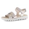 Riemchensandale GABOR, Damen, Gr. 38, gold (goldfarben), Glattleder, metallic, casual, Schuhe, Sommerschuh, Keilsandalette, Bequemschuh mit Klettverschluss