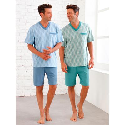 Shorty KINGS CLUB, Herren, Gr. 52/54, bunt (mint, blau), 100% Baumwolle, Homewear-Sets Image