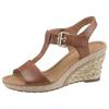 Keilsandalette GABOR "MILANO", Damen, Gr. 41, braun (cognac), Kalbsleder, unifarben, klassisch, Schuhe, Sommerschuh, Sandale, Keilabsatz, mit Bastbezug, Weite G