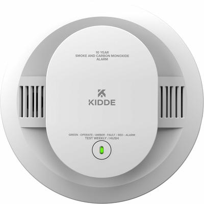 Kidde Combo Carbon Monoxide/Smoke Alarm, 85 dB, Audible, Visual, Surface Mount, Wall Mountable, Ceiling Mountable, Red, Green, Amber, White (KID210315