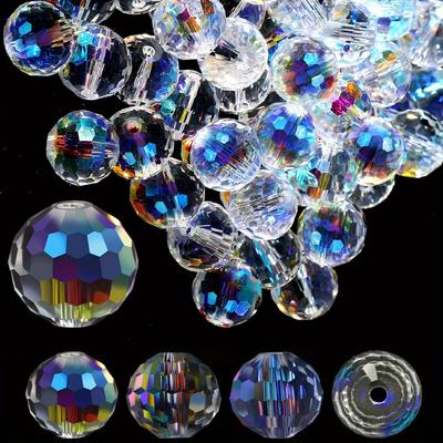 TEMU 100pcs Crystal Glass Beads For Jewelry Making, Upgraded Version 96 10mm Beads Crystal Ab Color 10mm Round Glass Beads Bulk, Large Glass Spacer Beads For Jewelry Bracelet Making