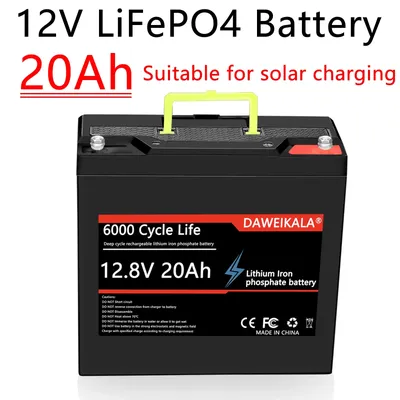 12V 20Ah Batterie LiFePO4 DeepCycle Akku mit 20A BMS für Solar Wind Power Ride-on Spielzeug