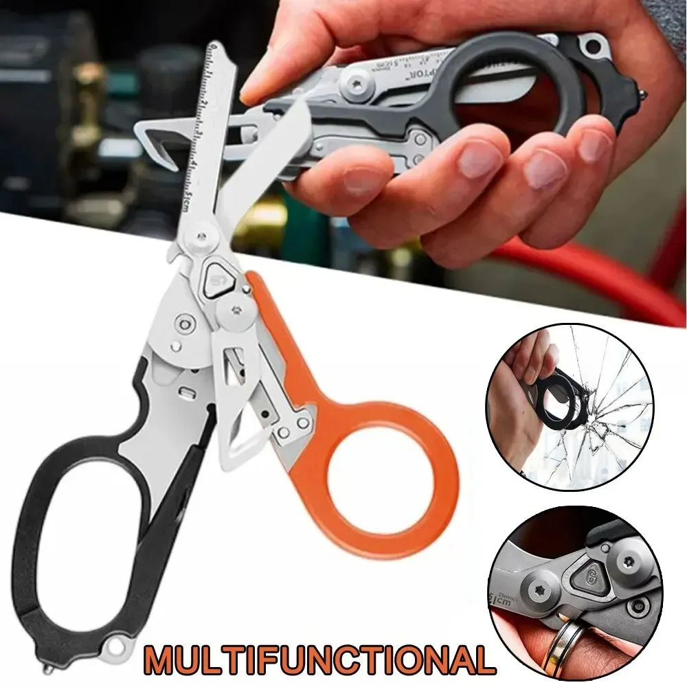 Multifunktionsschere Raptors Erste-Hilfe-Experte Taktische Edelstahl-Klappschere Outdoor-Werkzeug Kombinationsgerät Image