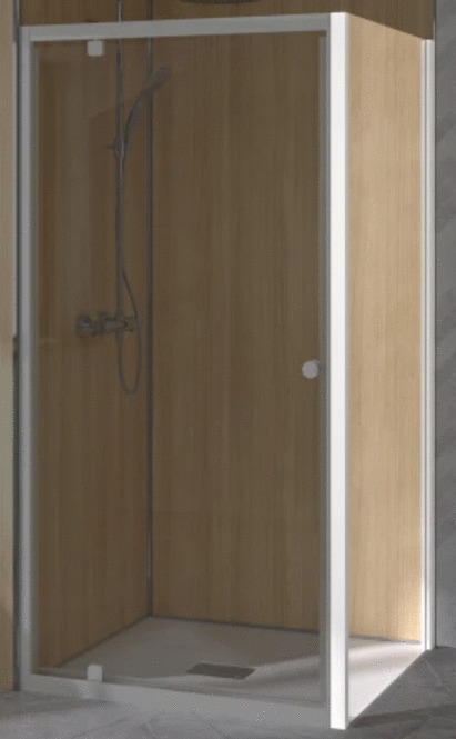 Paroi de douche SUPRA III FIXE 90 cm profilé blanc avec verre transparent KINEDO PA1572BTN