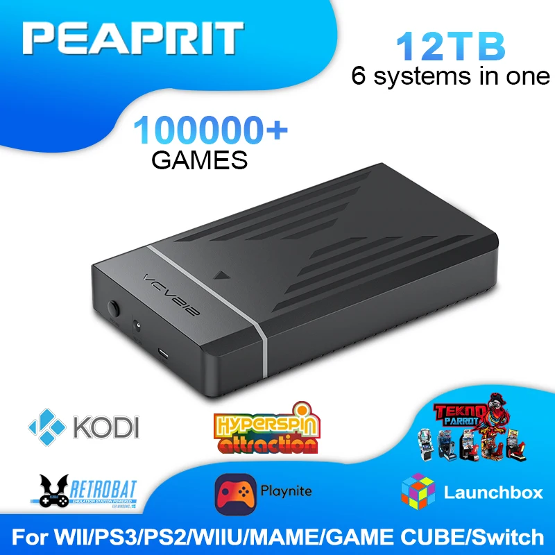 12 TB Retro-Gaming-Festplatte mit Hyperspin&Launchbox&Retrobat&Playnite OS für PS3/PS2/PS/SWITCH/N64/WIIU für Windows mit 100000 +Spiele Image