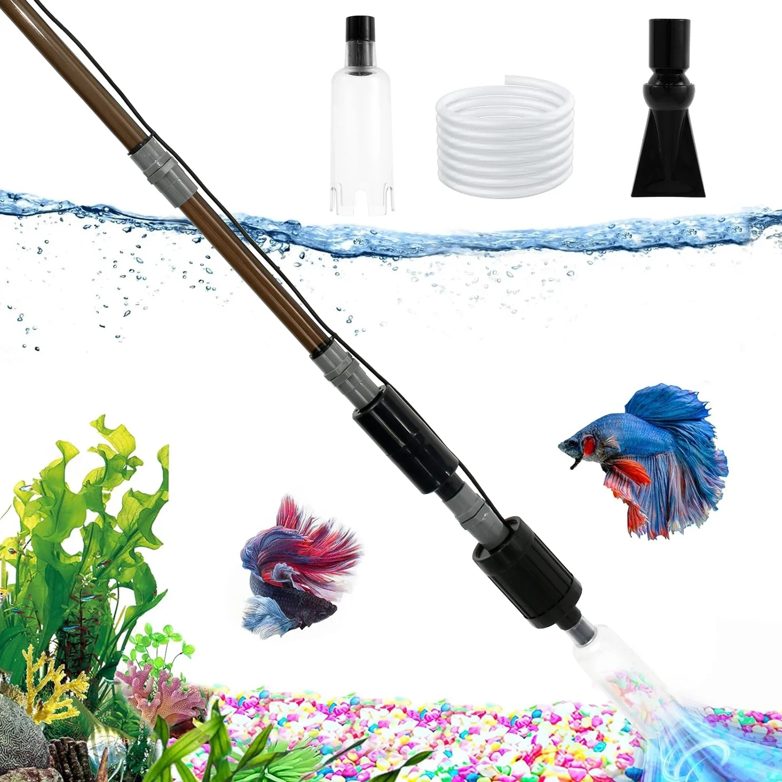 10 W 6 In 1 USB Aquarium Wasser Ändern Pumpe Kies Reinigung Werkzeug Elektrische Vakuum Filter Pumpe für Aquarium waschen Sand Ändern Neue Image