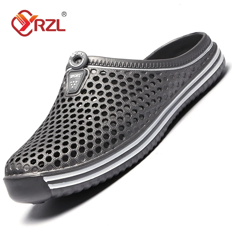 YRZL Männer Schuhe Strand Hausschuhe Unisex Aushöhlen Casual Frauen Strand Sandale Flip-Flops Schuhe Rutschfeste Größe 36-45 Herren Hausschuhe