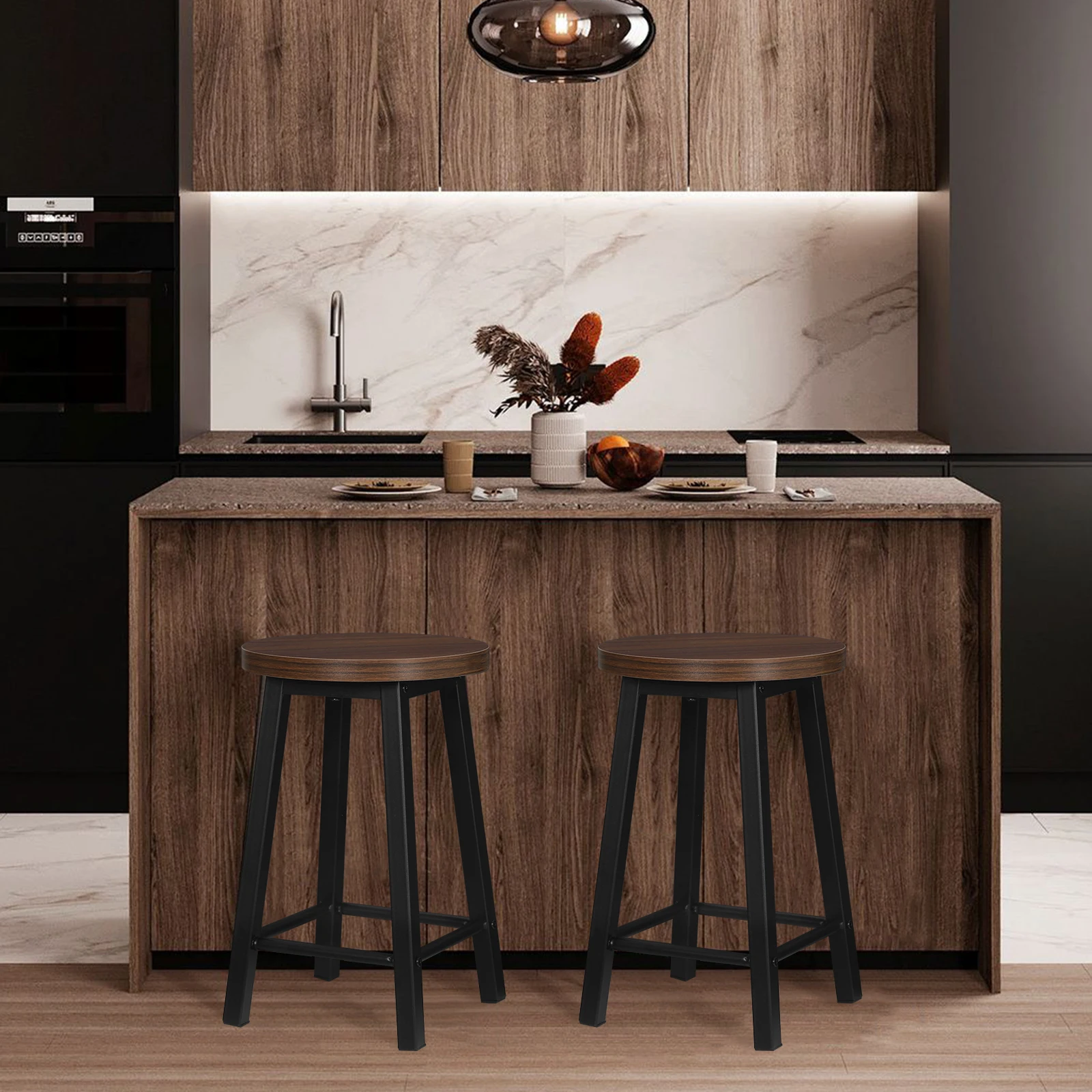 2 Teile/satz Vintage Esszimmer Stühle Retro Industrielle Barhocker Metall Holz Verbund Küche Stühle für Restaurant Wohnzimmer