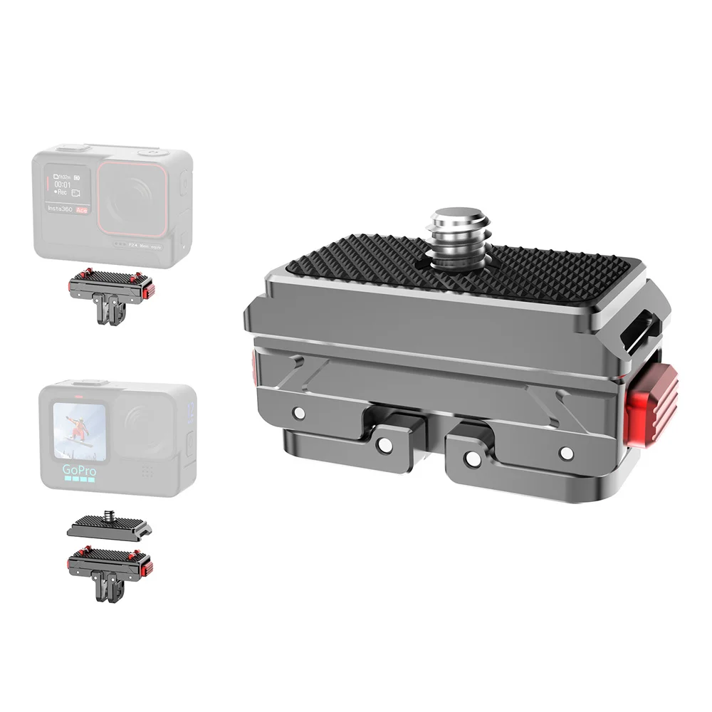 HEIßER Magnetische Quick Release Adapter Basis für Gopro 12 Insta360 X4 X3 Ace/Ace Pro ONE X2 Action Kamera stativ Adapter Montage Platte Image