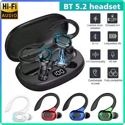 F8 Einzigen Ohr Ohrhörer Bluetooth 5,2 Noise Cancelling Sport Wireless Business Kopfhörer Headset Mit Chrging Box Image