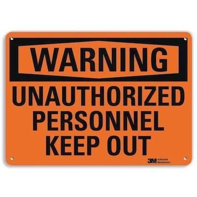 LYLE U6-1258-RA_10X7 Admittance Sign,Keep Out,Black/Orange