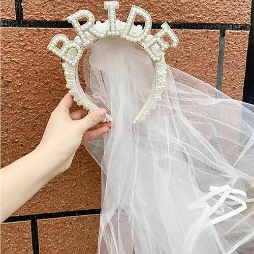 Karneval 2026 BRAUT ZU SEIN Karneval Stirnband Erwachsene Damen Halloween Karneval Hochzeit Brautparty Junggesellinnenabschiedsparty Einfaches Karnevalskostüm Verkleiden Image