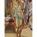 Damen Midikleid Casual kleid A Linie Kleid Stilvoll Brautkleider schlicht Urlaub Täglich Lockere Passform Herz Blumen Leopard Kurzarm V Ausschnitt Rosa Blau Grün Sommer