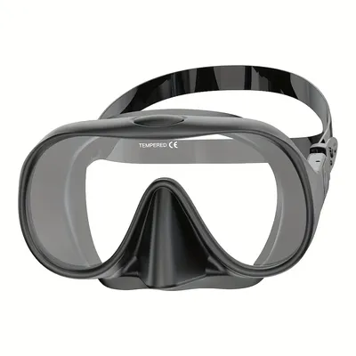 Frameless Diving Mask HD Panoramic Ultra Wide View Tempered Glass Snorkeling Swimming Goggles
