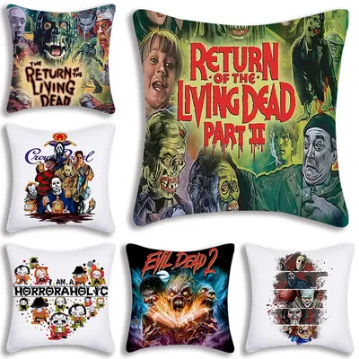 Horror Movie Pillow Covers Cartoon Sofa Decorative Home Double-sided Printing Short Plush Cute