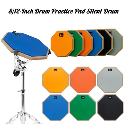 SLADE 8/12 Inch Drum Practice Pad Rubber Wooden Dumb Drum Pad Mute Training for Jazz Drums Exercise
