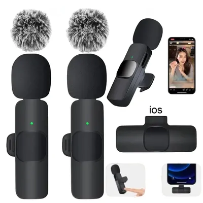 Wireless Lavalier Mic Audio Video Recording Mini Replaceable Windproof Fleece Microphone for vlog