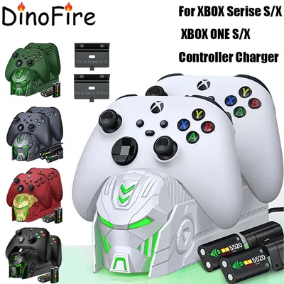 DinoFire A101 XBOX Controller Charger With 2*5520 mWh Rechargable Battery ＆ 4 Cover For XBOX Serise